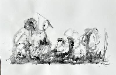 Devant le feu